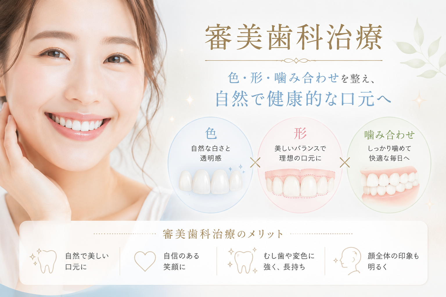 審美歯科治療｜色・形・噛み合わせを整え、自然で健康的な口元へ｜名古屋市中区栄 高山歯科室